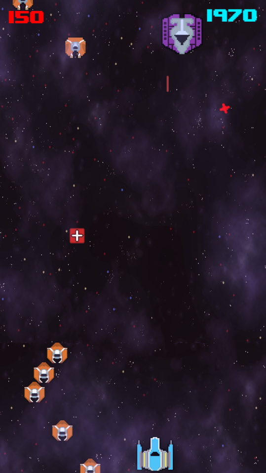 A screenshot of Asteroid Assault where a large asteroid and an asteroid field are shown.